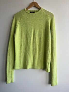 Saba Lime Green Knit Sweater Minimalist Y2K Women S-L Model Street Hailey Bieber